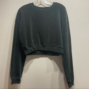 Forever 21 Green Velvet Pullover Sweater Size Medium